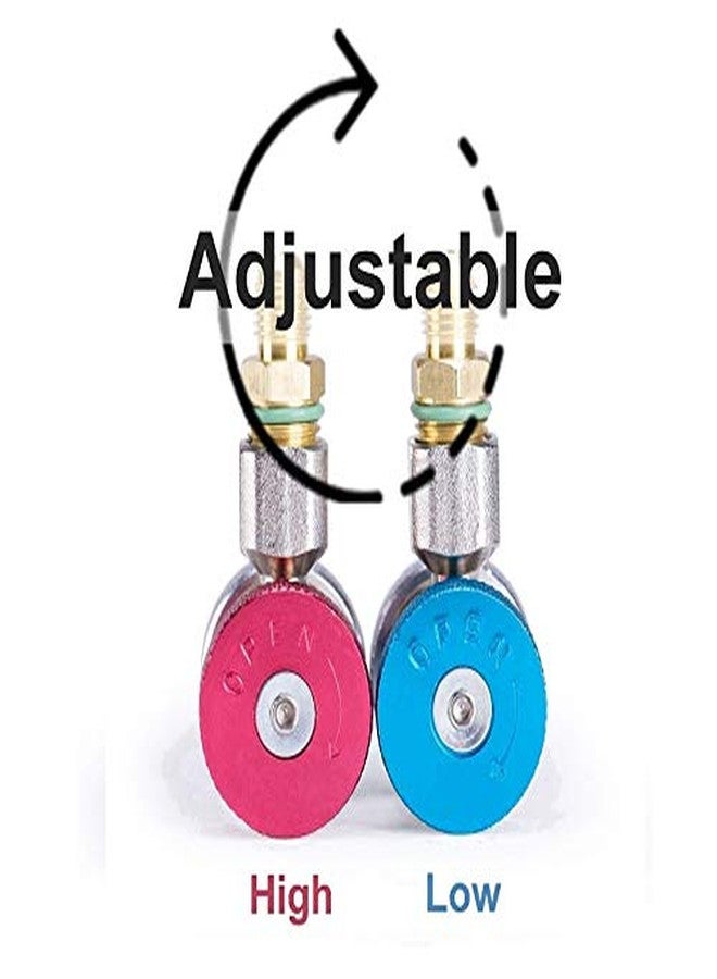 AMAZOR Adjustable R134A Adapter Fittings Quick Coupler Tool Kit High Low AC Freon Manifold Gauge Hose Conversion kit, 1/4" SAE HVAC Set of 2 Pcs - Image 3